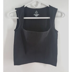 Women's Sexy Sleeveless Crop Top Seamless Square Neck Trendy Tank Top Sz M. read